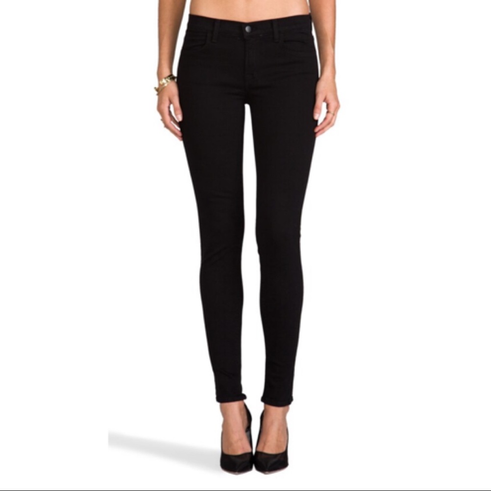 J Brand Hewson Black Mid-rise Black Pant - size 26